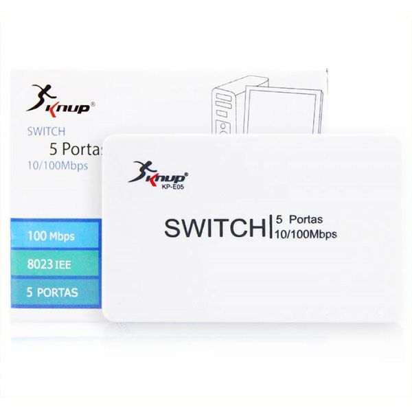 Switch 5 portas 10/100mbps KNUP KPE05