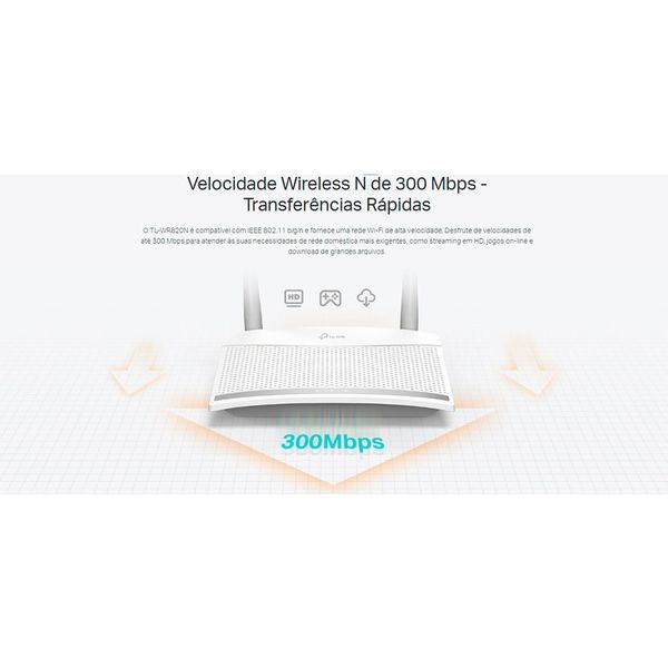 Roteador Wi-Fi TP-LINK 2 antenas WR820N 300mbps