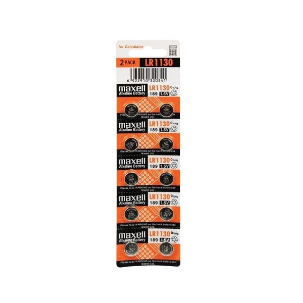Bateria LR1130 1,5V Maxell - Cartela com 10un.