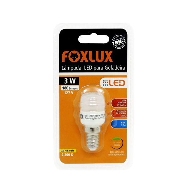 LAMPADA LED E-14 3W 127V GELADEIRA