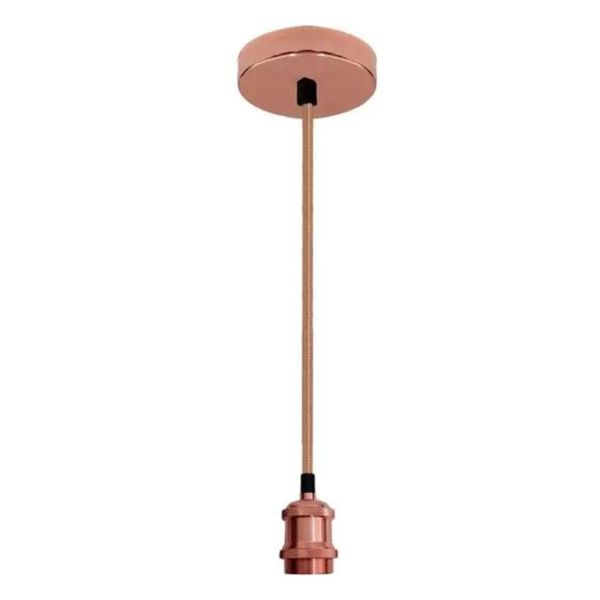 Pendente Metal E-27 Dourado Rose