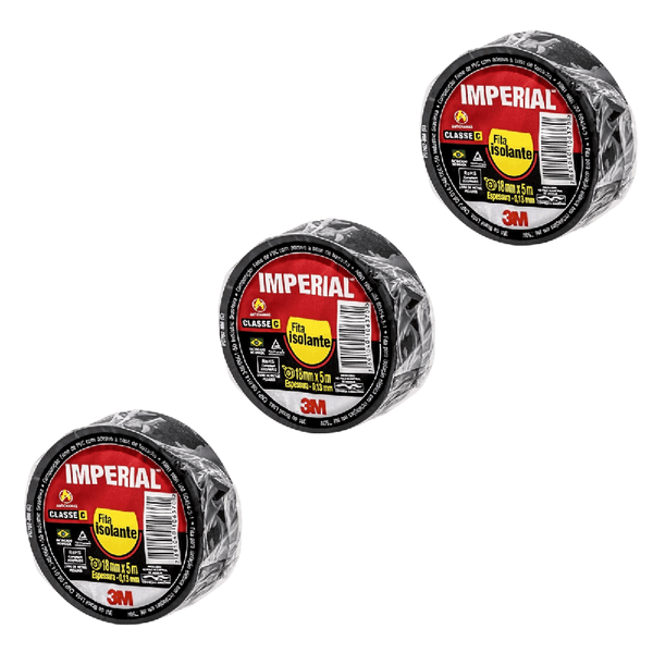 Kit 3 Fitas Isolante Imperial 5 Metros