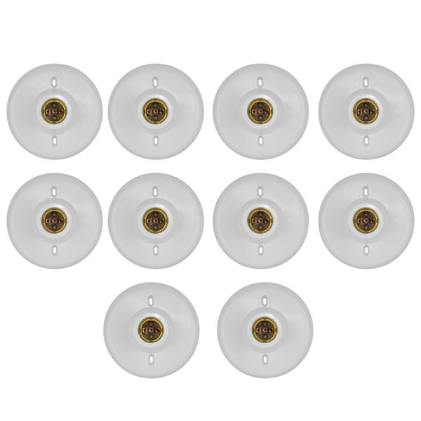 Kit 10 Plafons Plastico Branco E-27 - Blumenau