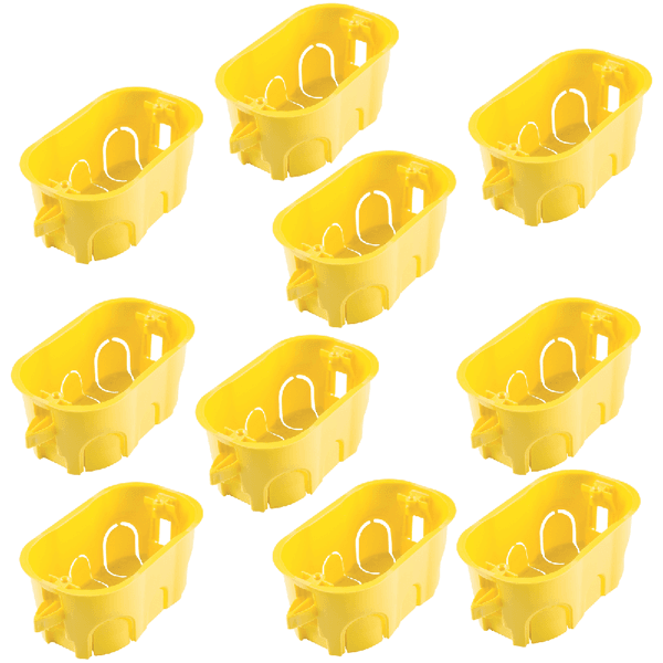 KIT C/ 10 CAIXAS DE EMBUTIR Tramontina PVC AMARELA 4 X 2 DRYWALL