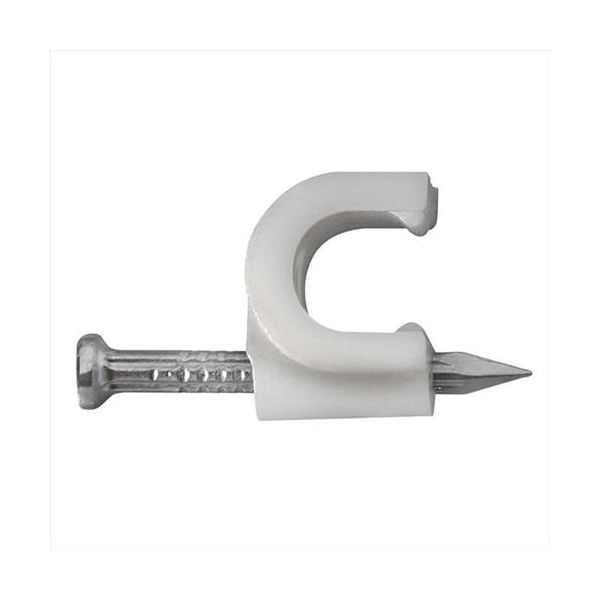 FIXA FIO RG6/59 COAXIAL 8MM 1 PREGO BRANCO (C/ 15 PEÇAS)