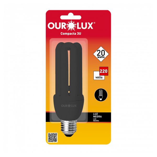 LAMPADA LUZ NEGRA 3U 20W 220V