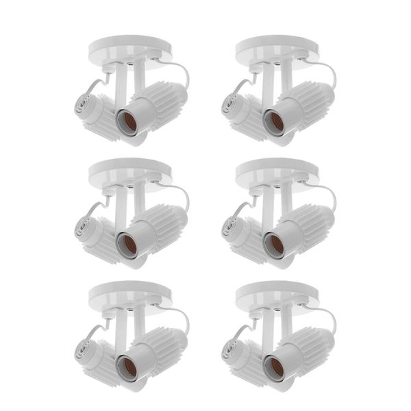 KIT 6 SPOTS PLASTICO BRANCO 2 X E-27