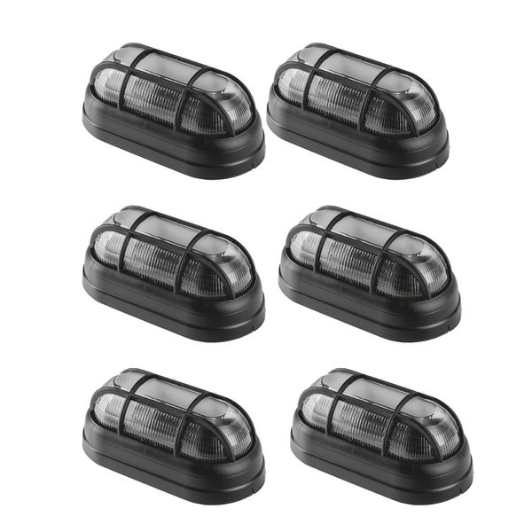 KIT 6 LUMINARIAS TARTARUGA PLASTICO PRETO 1 X E-27