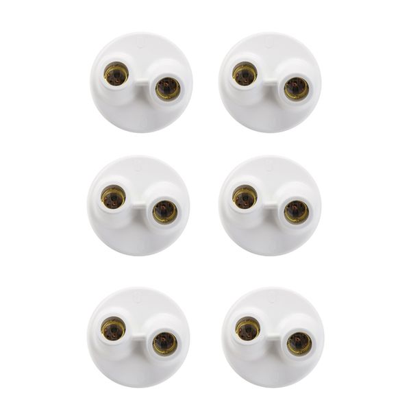 KIT 6 PLAFONS PLASTICO BRANCO 2 X E-27