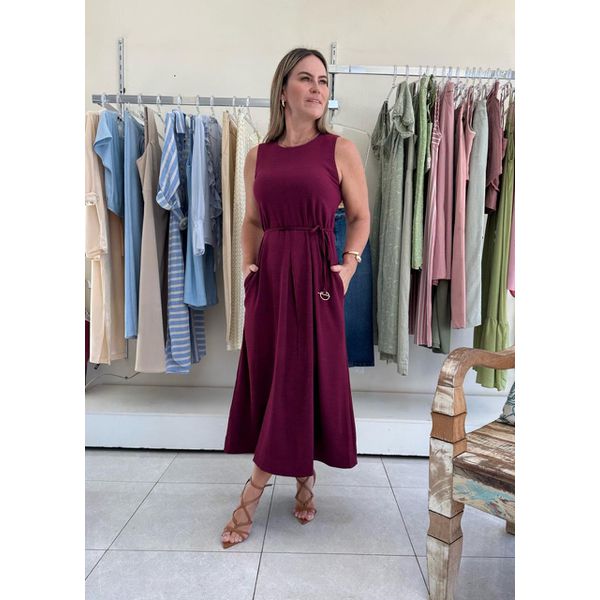 Vestido Cinto - Marsala