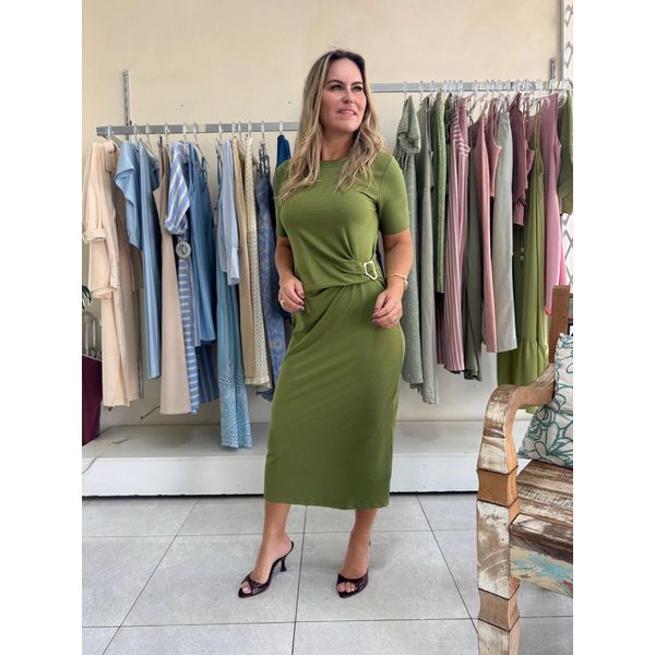 Vestido Cinto - Verde