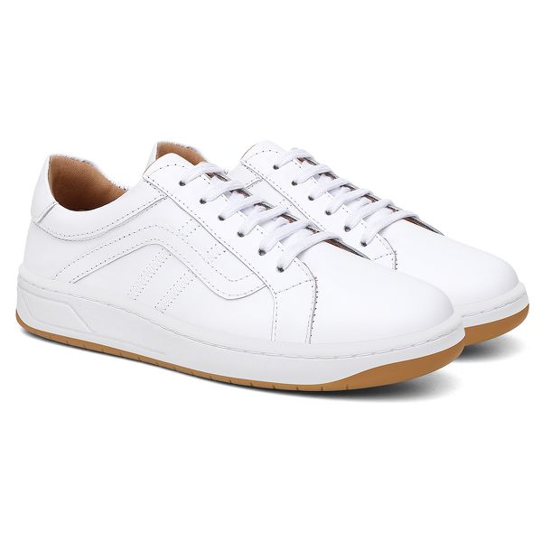 Tênis feminino em couro legítimo branco 49008CA-2771