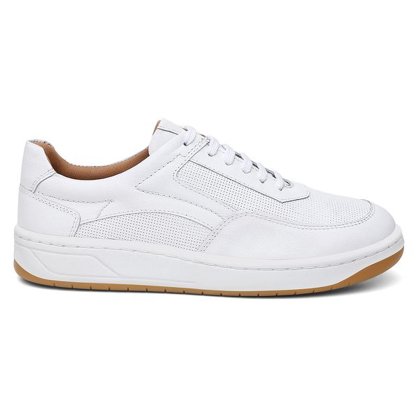 Tênis masculino em couro legítimo branco 49038CA-2771 ELITEDOSPES