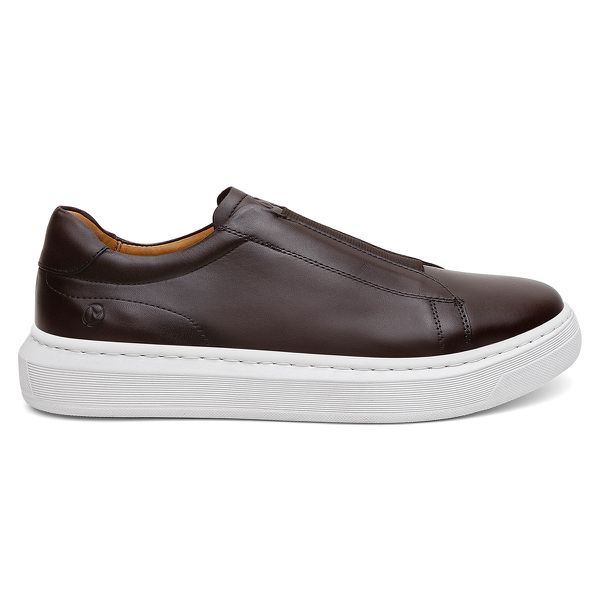 Tênis Casual Urban em Couro Legítimo Café 53003