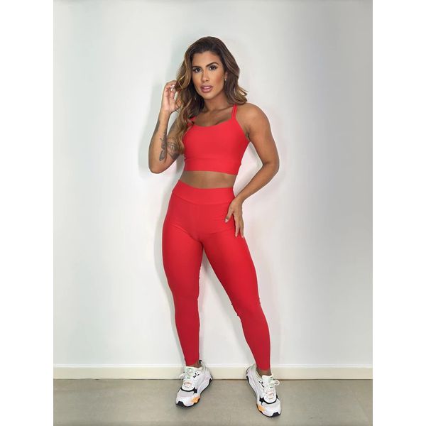 Conjunto Calça Top Joy Vermelho Apple