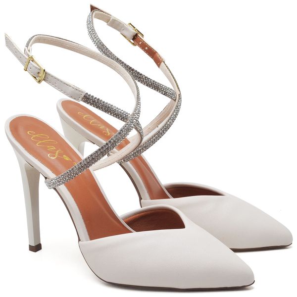 7958 Scarpin Salto Alto Napa Off White