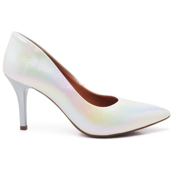 Scarpin Salto M dio Arraia Furtacor Branco ELLA S ONLINE