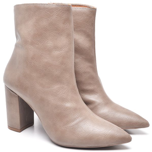 9501 Bota Cano Curto Salto Grosso Médio Napa Destroyed Taupe
