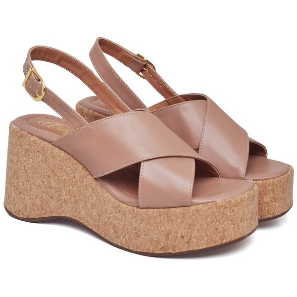 12103 Sandália Anabela Salto Alto Napa Mocha Mousse