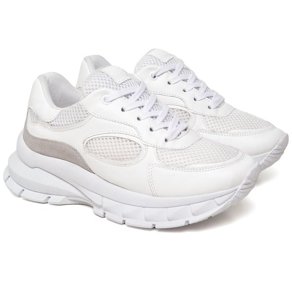 T3001 Tênis Casual Feminino Chunky Napa Branco