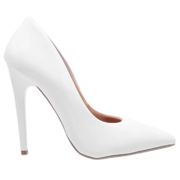 Scarpin Salto Alto Verniz Branco ELLA S ONLINE Cal ados e