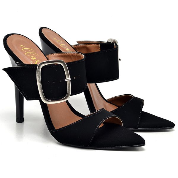7925 Sandália Salto Alto Nobuck Preto
