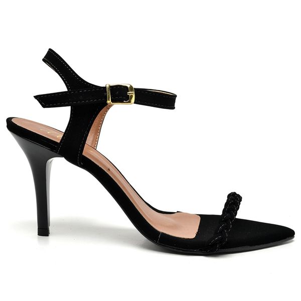 Sand lia Salto M dio Nobuck Preto ELLA S ONLINE Cal ados e