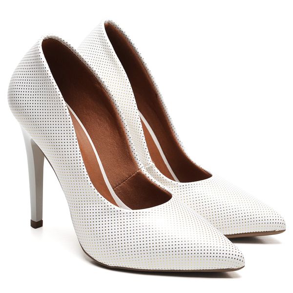 Scarpin Salto Alto Estrelar Branco