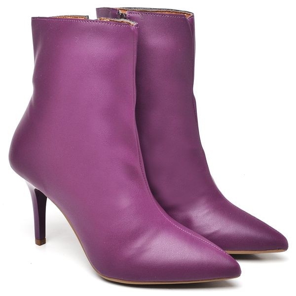 9101 Bota Cano Curto Salto Fino Médio Napa Hibisco