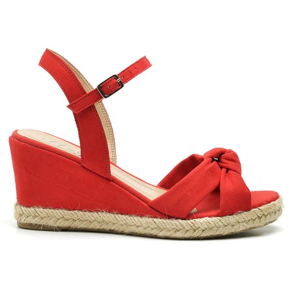 Salto anabela vermelho sales