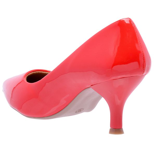 Scarpin vermelho verniz salto baixo best sale
