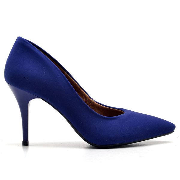 Scarpin Salto Médio Nobuck Azul