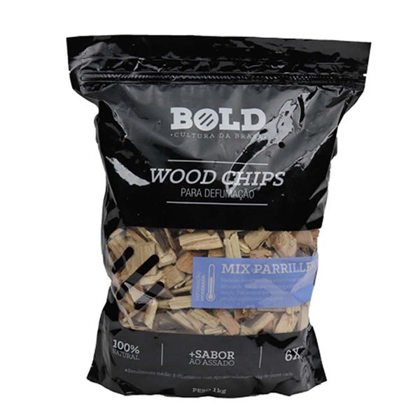 Lascas de Madeira Para Defumação Wood Chips Mix Parrillero 1kg