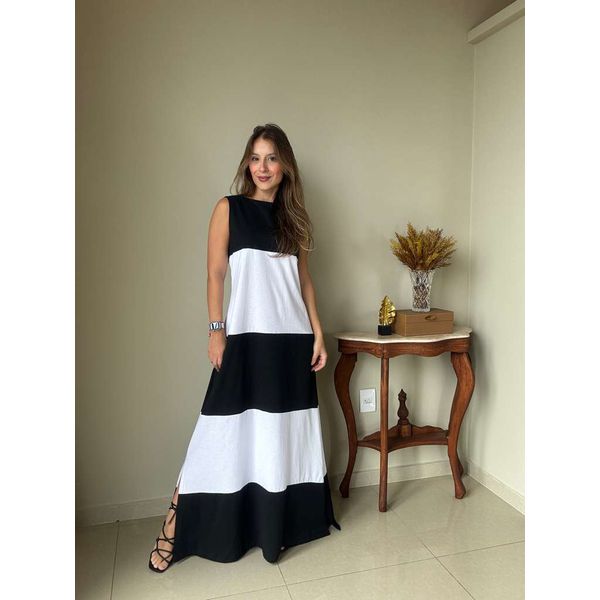 Vestido Roberta Preto e Branco