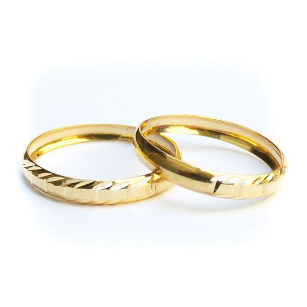 Par Aparador de aliança em Ouro para noivado e casamento 2 peças 