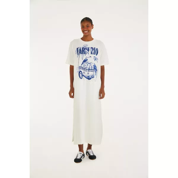 VESTIDO MIDI COCO GELADO AZUL