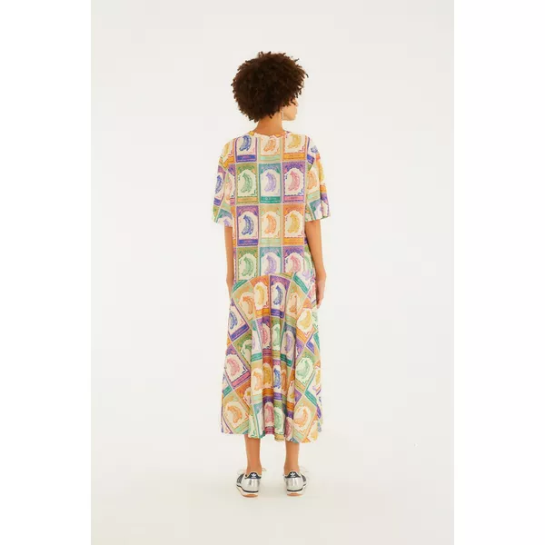 VESTIDO T SHIRT CROPEED ESTAMPADO BANANA SELO