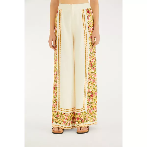 CALÇA ESTAMPADA FLOR DE FRUTA LENÇO