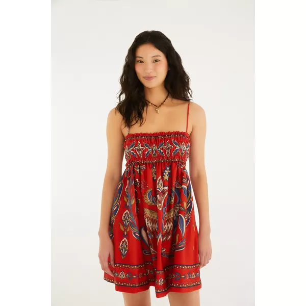 VESTIDO CURTO ESTAMPADO SONHO DE PAVÃO 