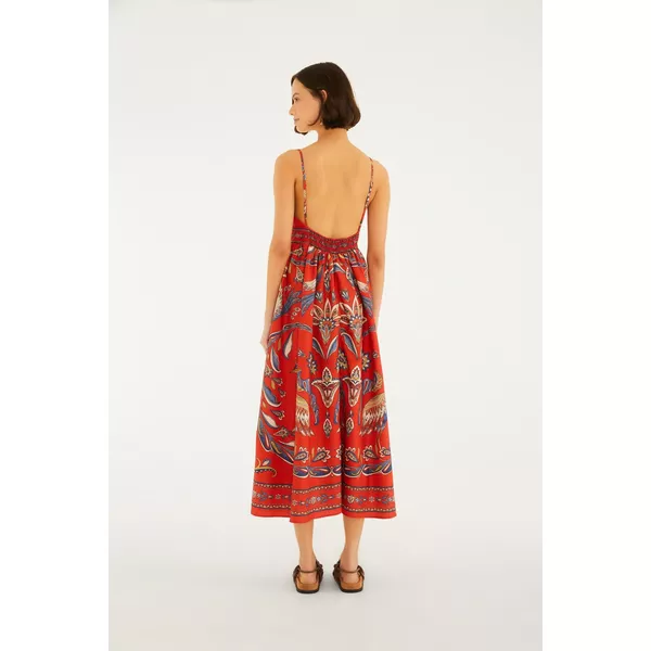 VESTIDO LONGO ESTAMPADO SONHO DE PAVÃO 