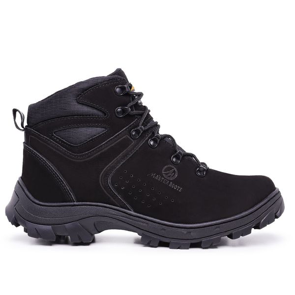 Bota Coturno Adventure Confort Arizona em Couro Legítimo Palmilha em Gel com C.A Preto