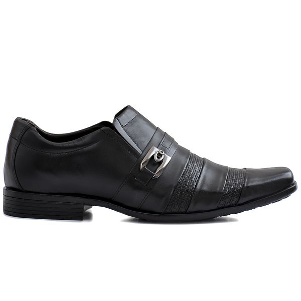 Sapato Social Masculino Italy Preto Em Couro