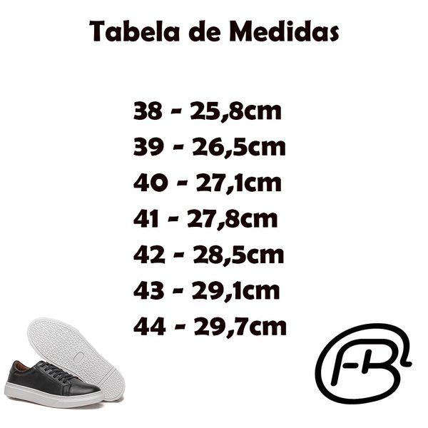 Tabela de medidas vans old 2024 skool
