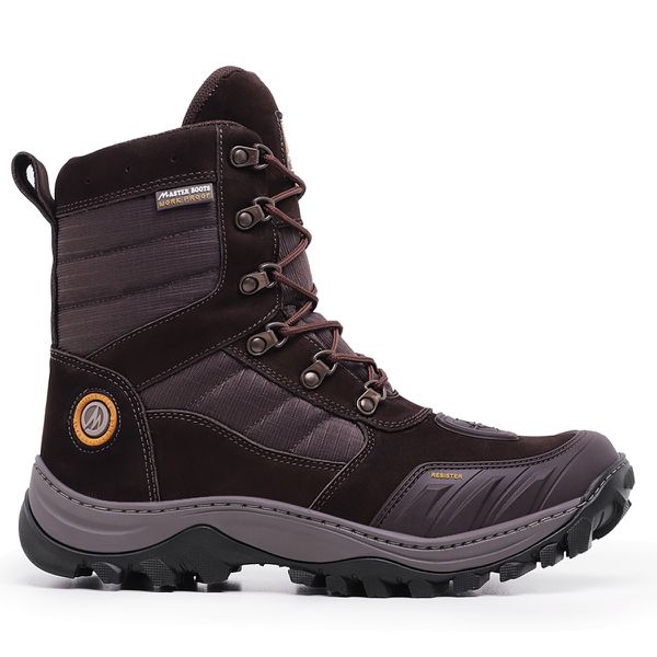 Bota Adventure Militar Confort em Couro Cano Alto - Café