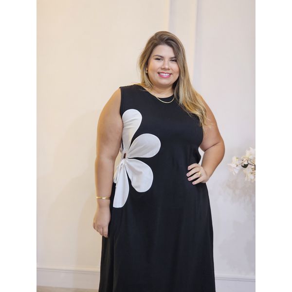 VESTIDO BELLA FLOR PRETO