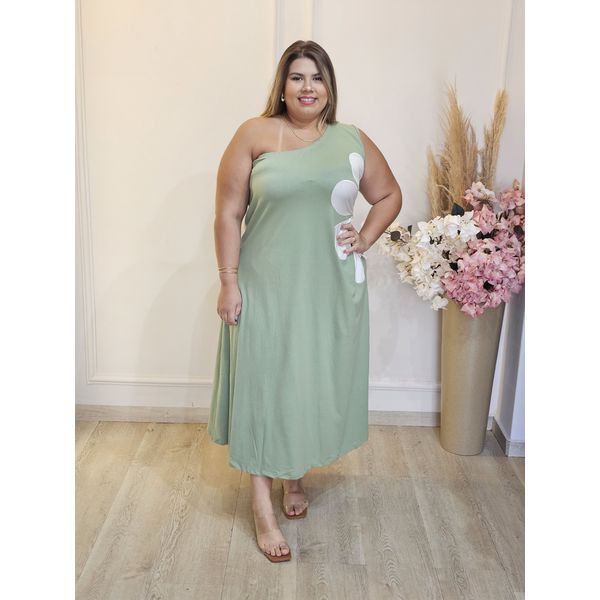 VESTIDO BELLA FLOR NULA MANGA PISTACHE