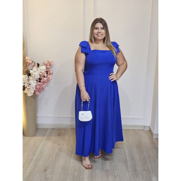 VESTIDO ALFAIATARIA LAÇO AZUL 