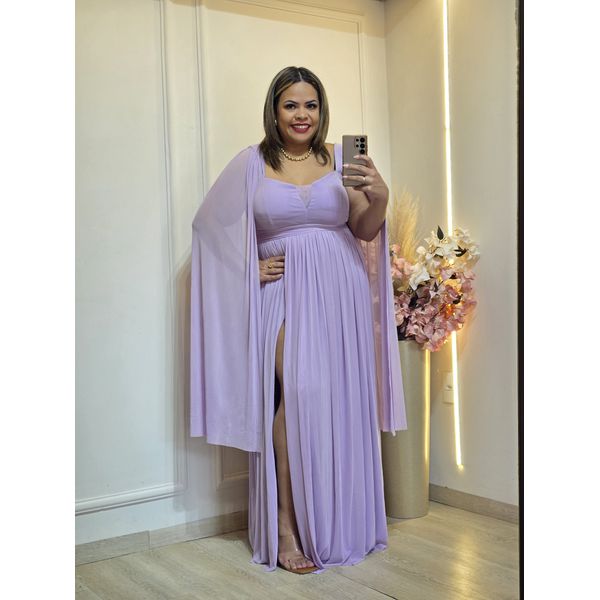 VESTIDO DE FESTA LONGO GLAMOUR LILAS
