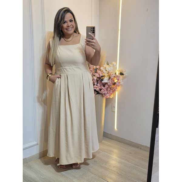 VESTIDO LIZ BEGE