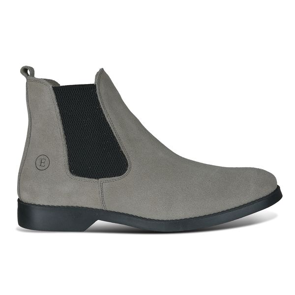 Bota Chelsea Masculina Confortavel em Camurça Legitima Cinza